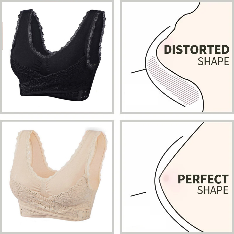 LAST DAY SALE 70% - Comfy Corset Bra Front Cross Side Buckle Lace Bras